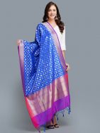 Blue Art Silk Banarasi Dupatta