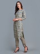 Blue Cotton Block Printed  Kurta