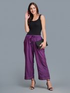 Purple Elasticated Waist Palazzo