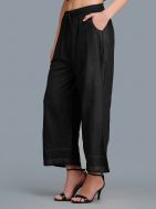 Black Elasticated Waist Palazzo