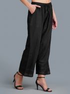 Black Elasticated Waist Palazzo