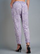 Purple  Cotton  Casual pants 