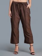 Brown Elasticated Waist Pants