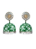 DUAL TONE BRASS HANDCRAFTED ENAMEL JHUMKA