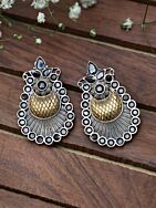 DUAL TONE BRASS HANDCRAFTED STUD EARRINGS