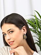 DUAL TONE BRASS HANDCRAFTED STUD EARRINGS
