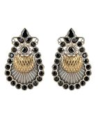 DUAL TONE BRASS HANDCRAFTED STUD EARRINGS