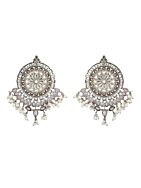 PINK SILVER TONE HANDCRAFTED STUD EARRING