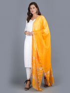 Yellow Handwoven Chanderi Slik Zari Dupatta