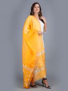 Yellow Handwoven Chanderi Slik Zari Dupatta