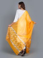 Yellow Handwoven Chanderi Slik Zari Dupatta