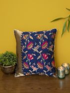 Blue Brocade  Banarasi Cushion Cover - Size 16 x 16 Inch