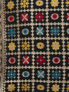 Black Brocade  Banarasi Cushion Cover - Size 16 x 16 Inch