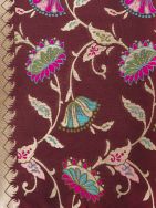 Brown Brocade  Banarasi Cushion Cover - size 16 x 16 inch 