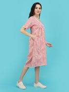 Pink Printed Cotton Dress