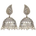 Silver Tone Brass Stud Earrings