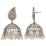 Silver Tone Brass Stud Earrings