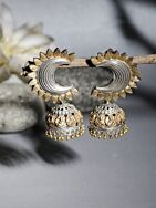 Dual Tone Brass Stud Jhumka