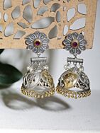 Dual Tone Brass Stud Jhumka