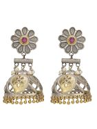 Dual Tone Brass Stud Jhumka