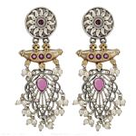 Handcrafted Dual Tone Brass Earrings