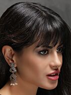 Handcrafted Dual Tone Brass Stud Earrings