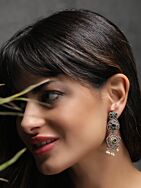 Handcrafted Dual Tone Brass Stud Earrings