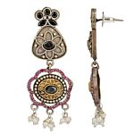 Handcrafted Dual Tone Brass Stud Earrings