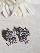 Handcrafted Silver Tone Brass Earrings