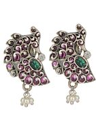 Handcrafted Silver Tone Brass Earrings