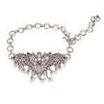 Silver Tone Handcrafted Brass Necklace With Earrings Set Of 2 