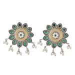 Dual Tone Handcrafted Brass Necklace With Earrings Set Of 2