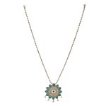 Dual Tone Handcrafted Brass Necklace With Earrings Set Of 2