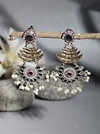 Dual Tone Handcrafted Brass Stud Earrings