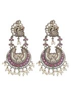 Silver Tone Handcrafted Brass Earrings