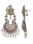 Silver Tone Handcrafted Brass Earrings