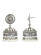 SILVER TONE HANDCRAFTED BRASS JHUMKA