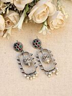 Handcrafted Silver Tone Brass Earrings