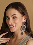 Handcrafted Dual Tone Brass Earrings
