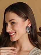 Handcrafted Silver Tone Brass Earrings