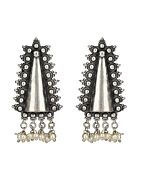 Handcrafted Silver Tone Brass Earrings