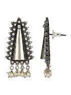 Handcrafted Silver Tone Brass Earrings