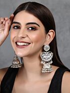 Ghungroo Style Silver Tone Jhumka