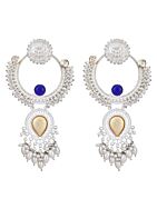 Blue Stone Style Silver Tone Earrings
