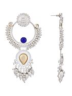 Blue Stone Style Silver Tone Earrings
