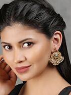 Lotus Style Matte Gold Earrings