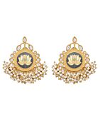 Lotus Style Matte Gold Earrings