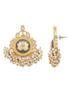 Lotus Style Matte Gold Earrings