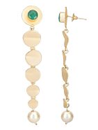 Long Pattern Matte Gold Earrings