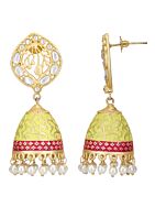 White Beats Matte Gold Jhumka